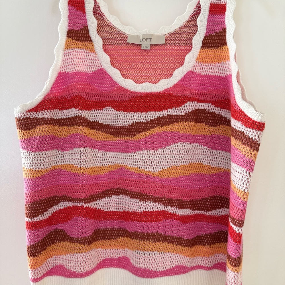 LOFT Multicolor Knit Tank Top